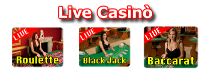 Live Casino' in streaming video con Croupier dal vivo, Multi-vista, Statistiche, Multi-Giocatore, Puntate Annunciate o Chiamate Live Casino' in streaming video con Croupier dal vivo, Multi-vista, Statistiche, Multi-Giocatore, Puntate Annunciate o Chiamate